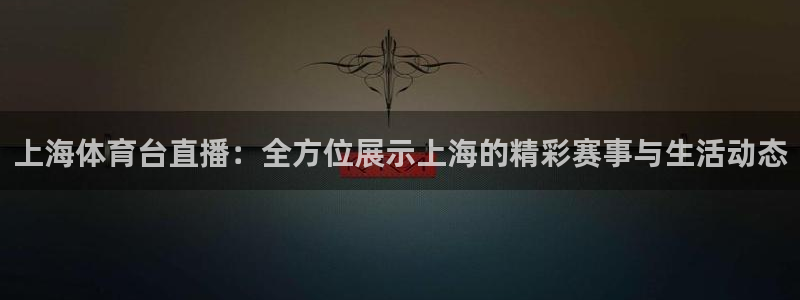 833足球直播平台：上海体育台直播：全方位展示上海的精彩赛事与生活动态
